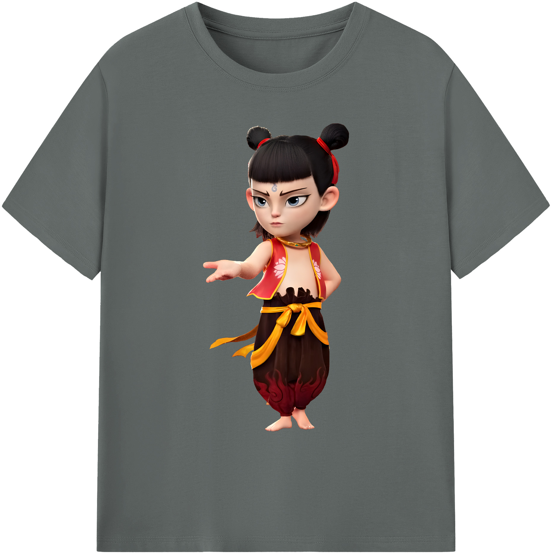 （画像用） Ne Zha 2 ナタ 魔童の大暴れ 綿100％ メンズ半袖Tシャツ｜肌触りやわらか＆通気性